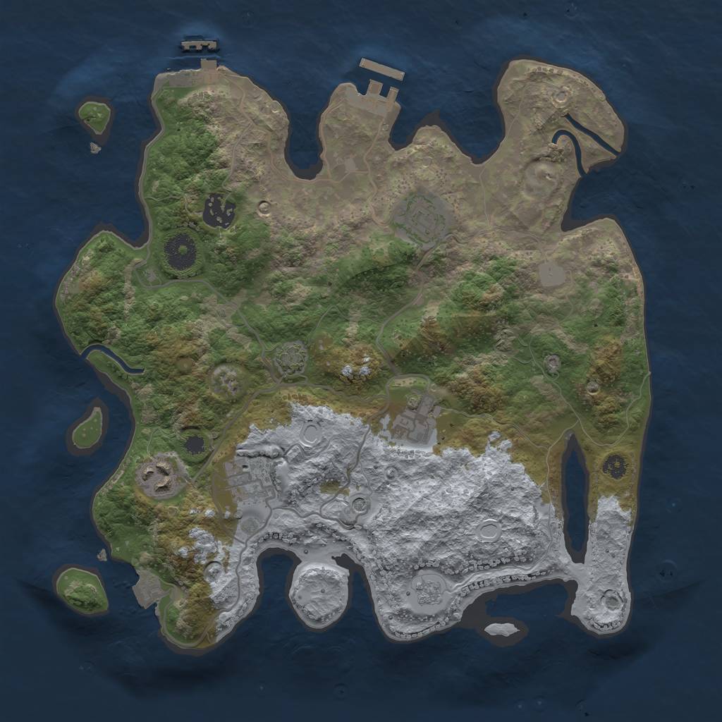 Rust Map: Procedural Map, Size: 3200, Seed: 1614974267, 13 Monuments