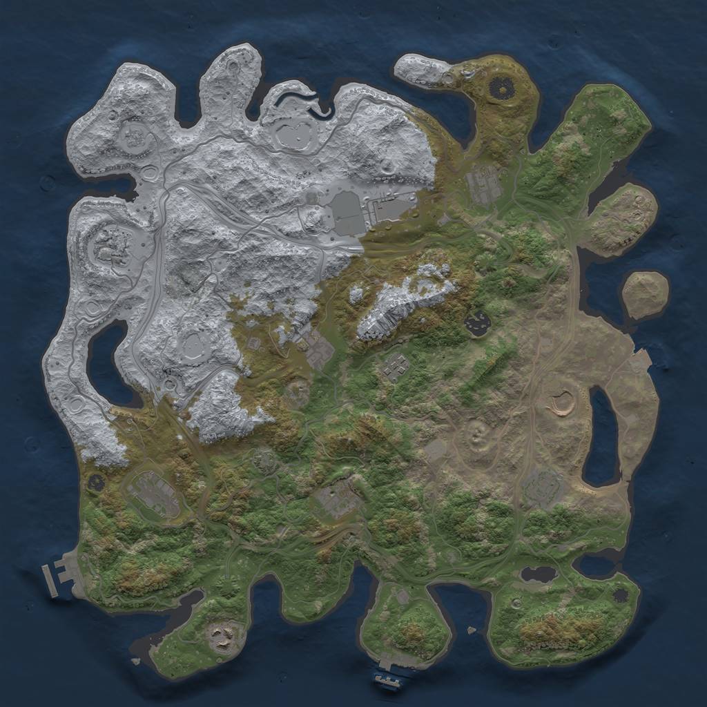 Rust Map: Procedural Map, Size: 4250, Seed: 865755, 19 Monuments