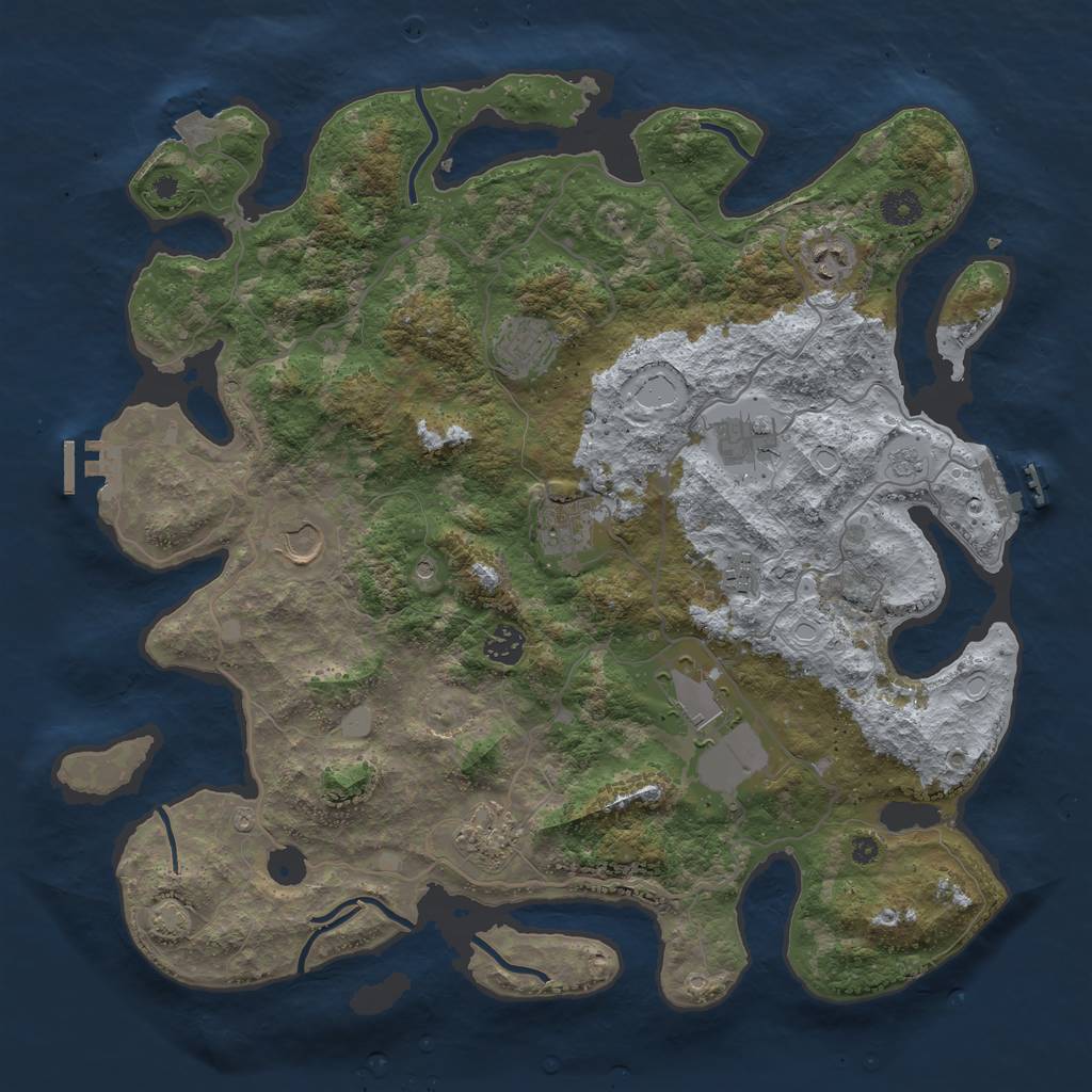 Rust Map: Procedural Map, Size: 4074, Seed: 1337, 17 Monuments