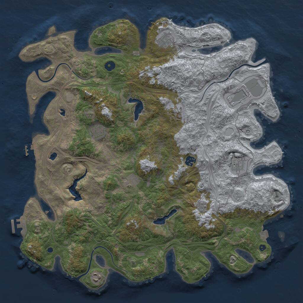 Rust Map: Procedural Map, Size: 4500, Seed: 288945510, 15 Monuments