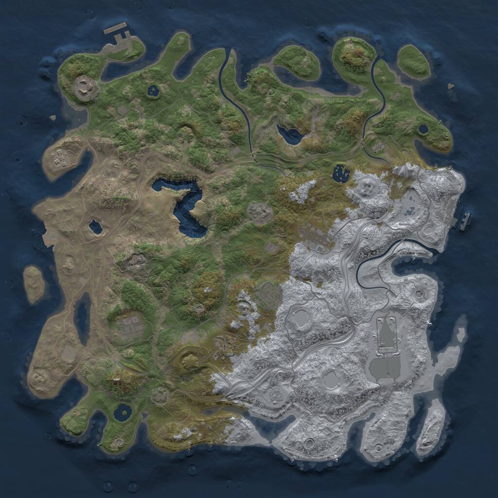 Rust Map: Procedural Map, Size: 4250, Seed: 69251078, 14 Monuments