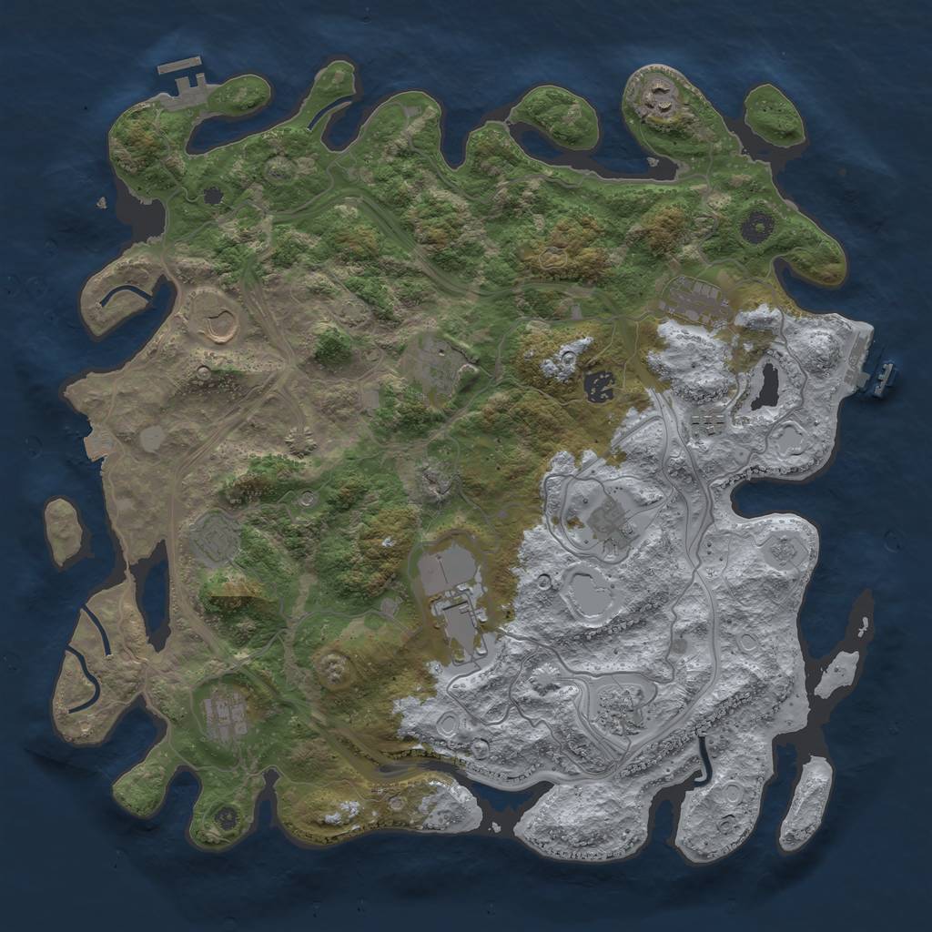 Rust Map: Procedural Map, Size: 4250, Seed: 69251078, 19 Monuments