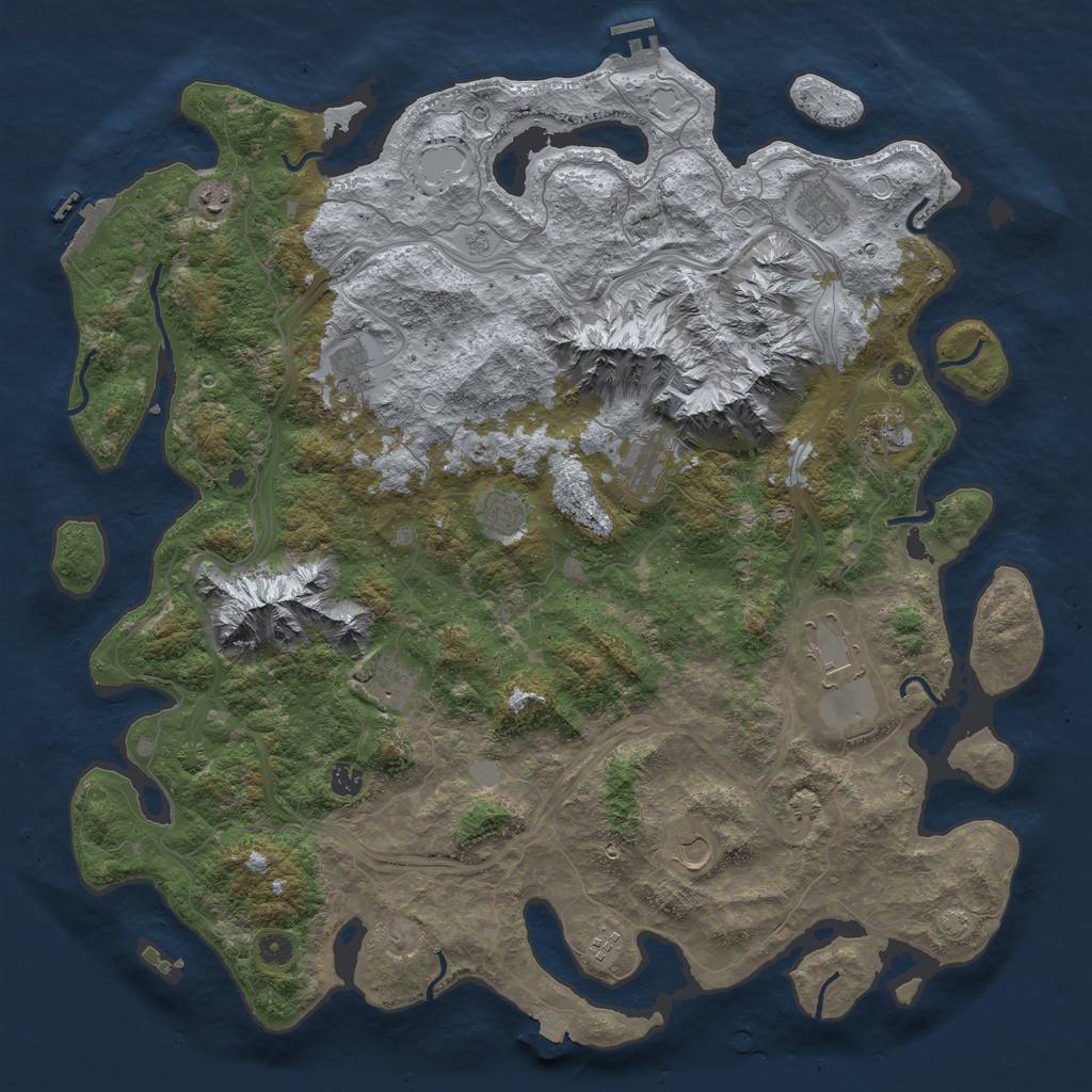 Rust Map: Procedural Map, Size: 5000, Seed: 8211971, 19 Monuments