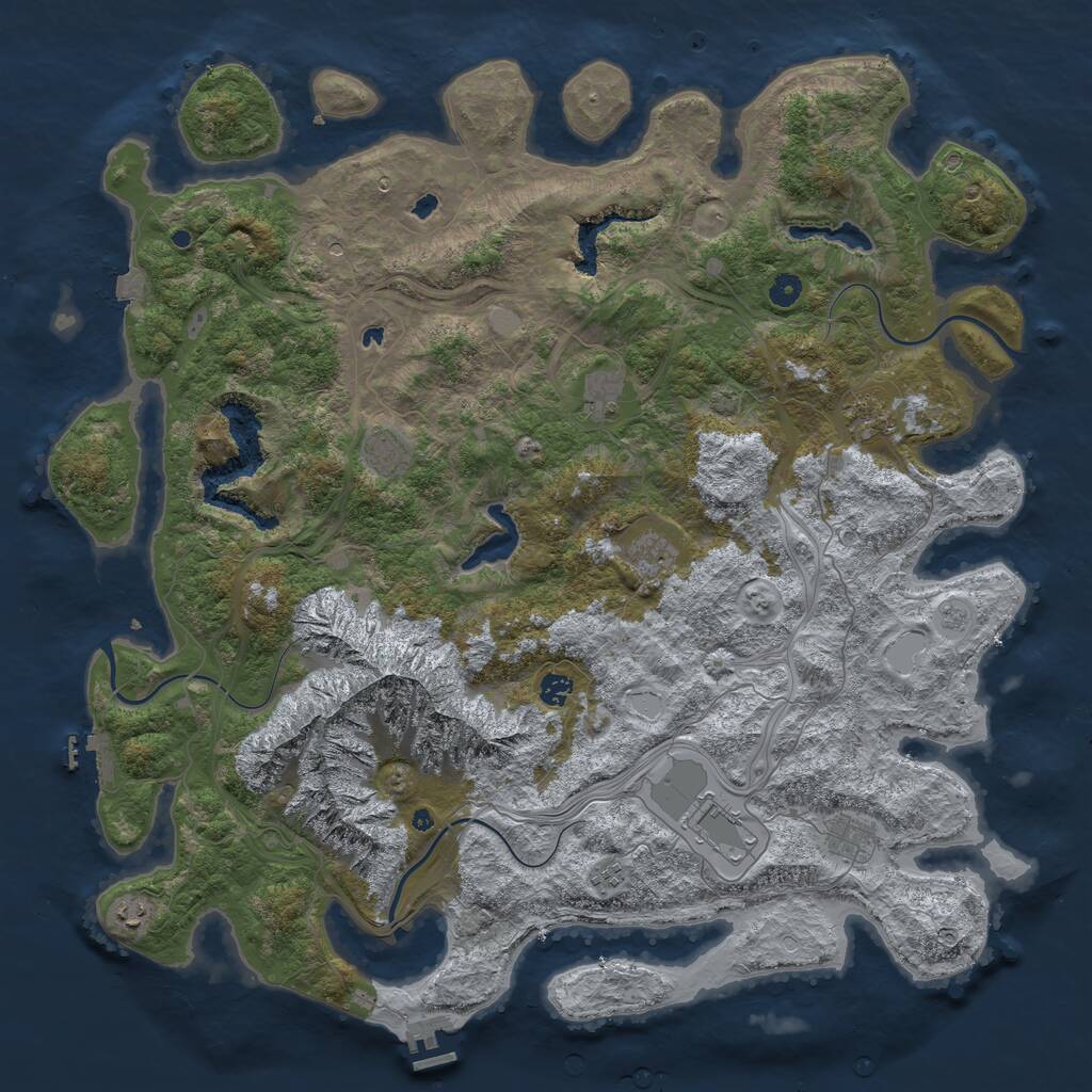 Rust Map: Procedural Map, Size: 5000, Seed: 638060628, 15 Monuments