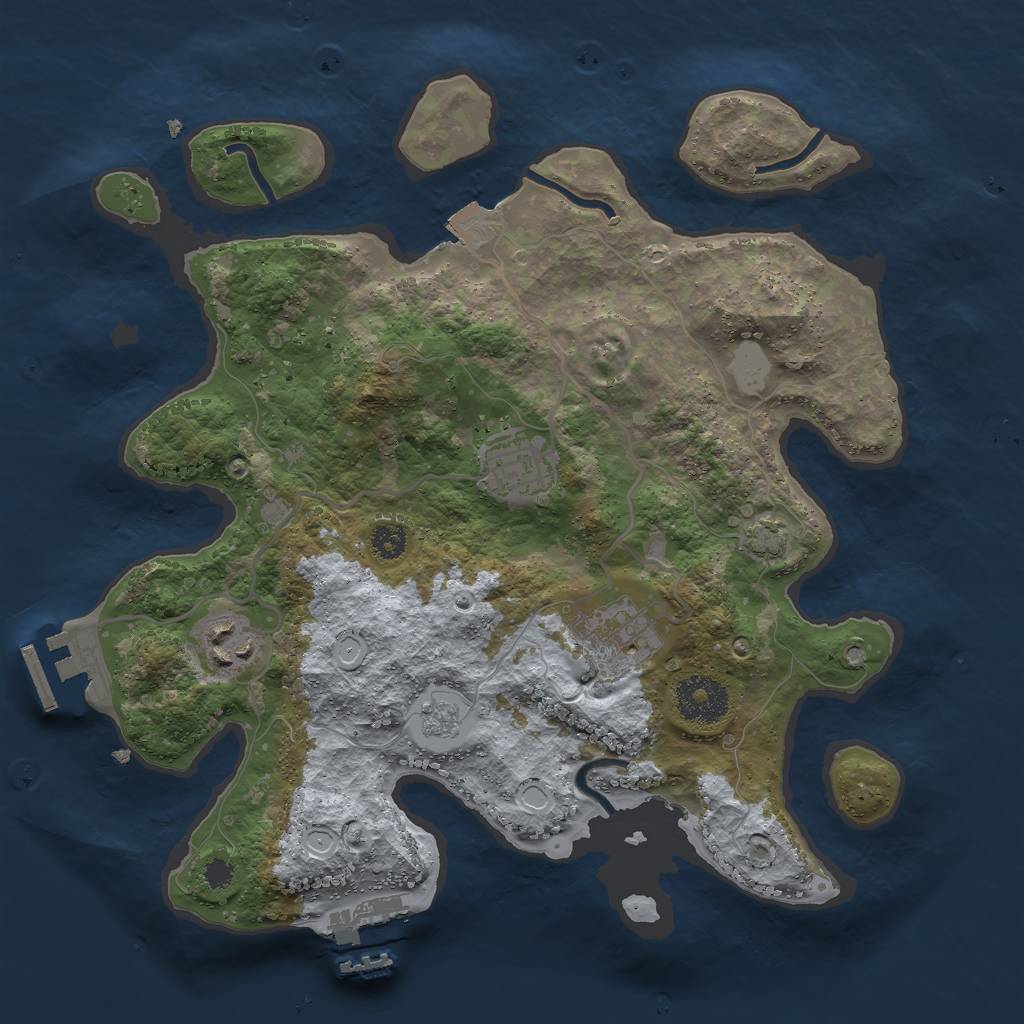 Rust Map: Procedural Map, Size: 3000, Seed: 1511309052, 10 Monuments