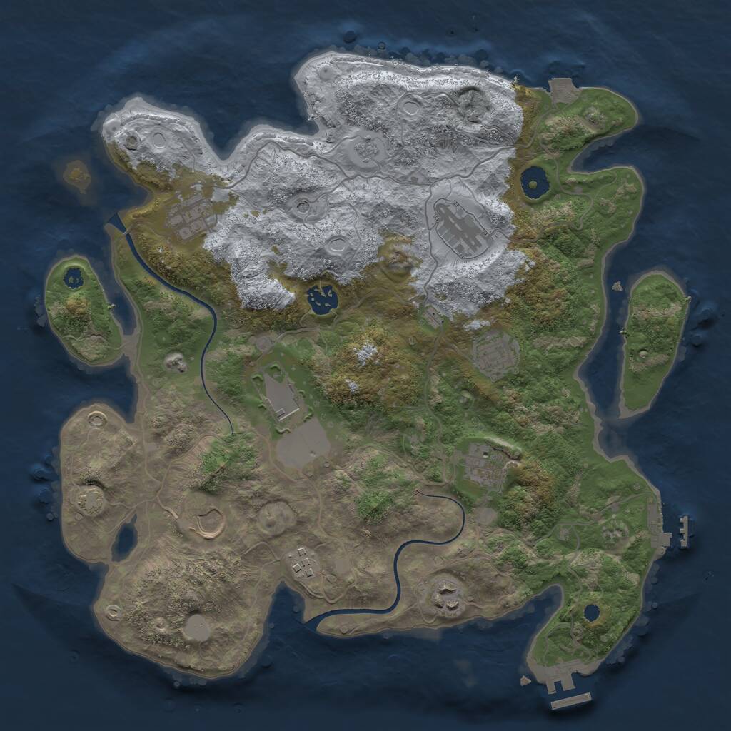 Rust Map: Procedural Map, Size: 3650, Seed: 1441, 15 Monuments