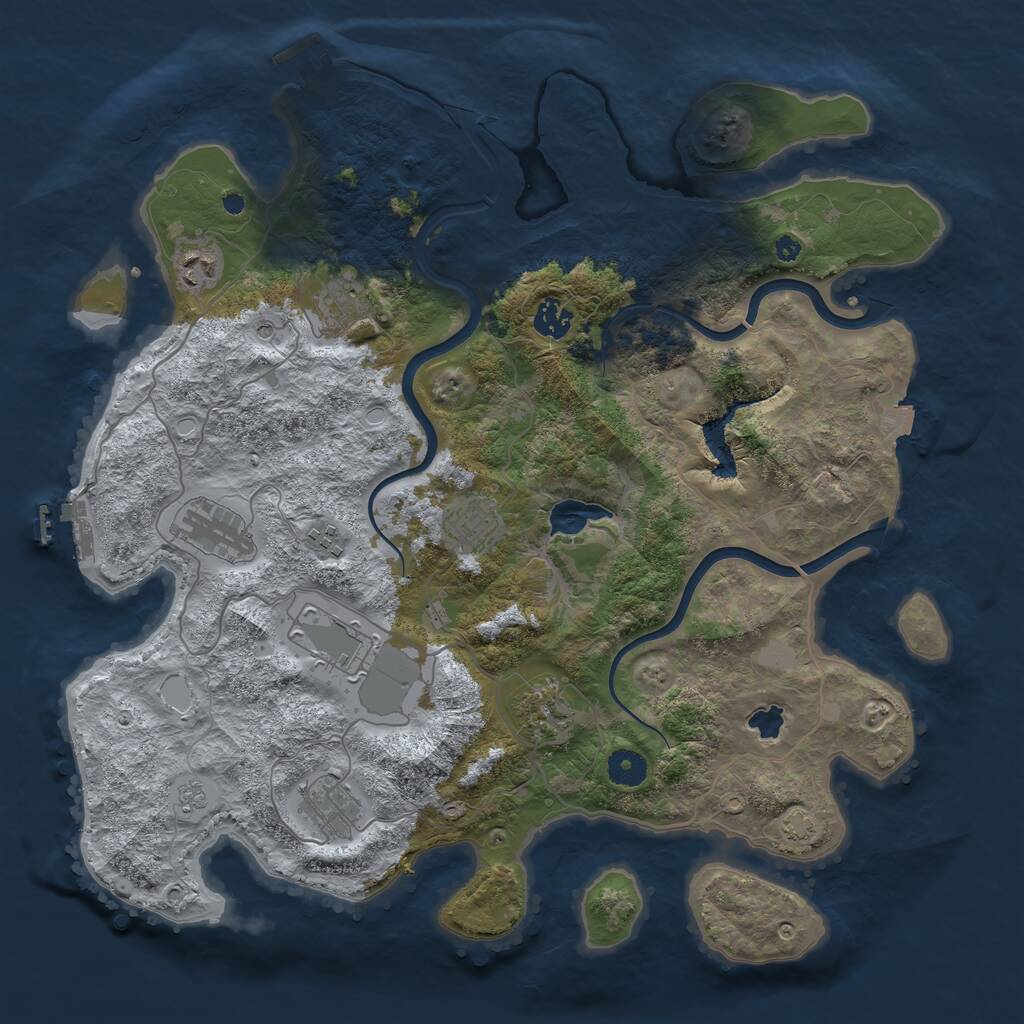 Rust Map: Procedural Map, Size: 4000, Seed: 334455, 15 Monuments