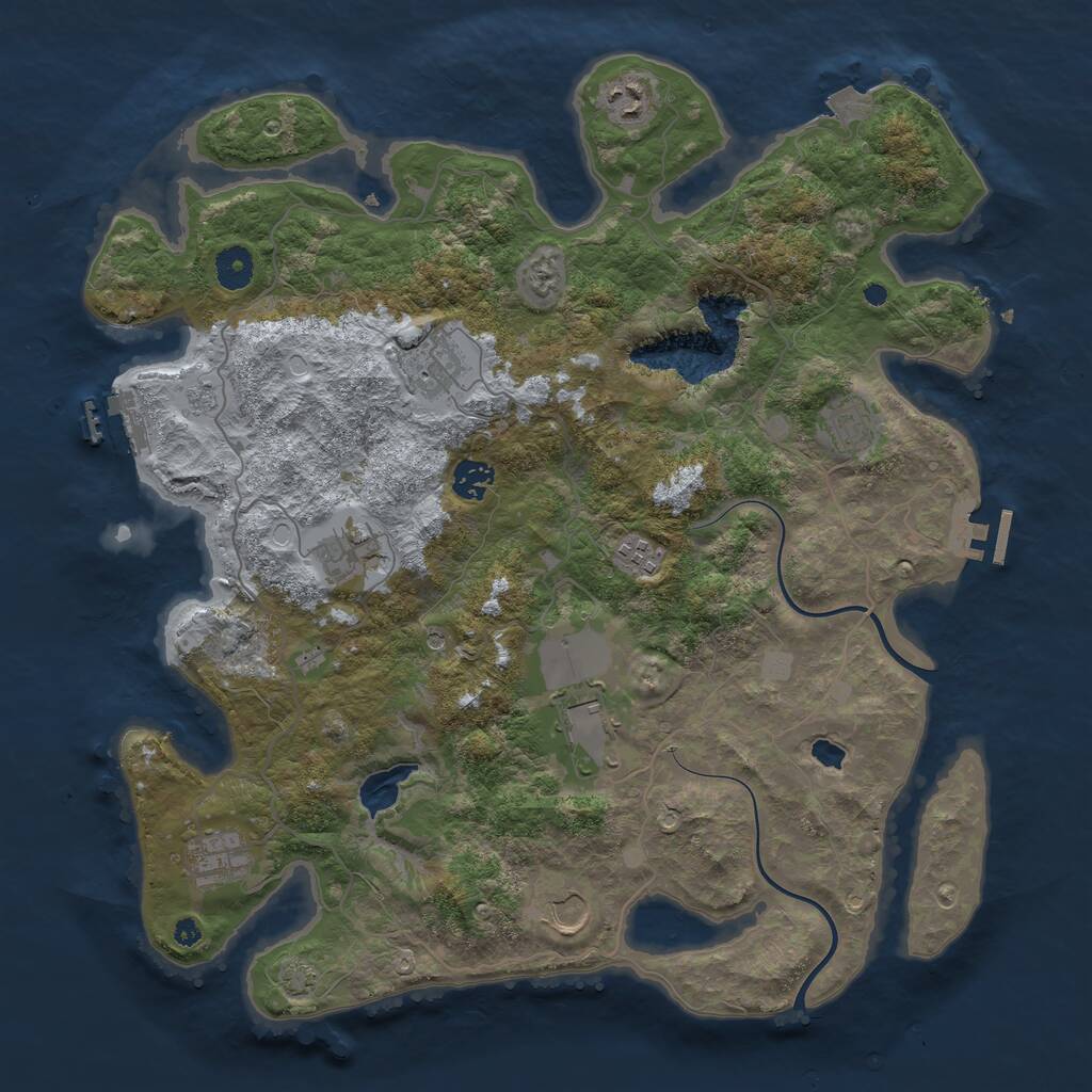 Rust Map: Procedural Map, Size: 4000, Seed: 1960244056, 15 Monuments