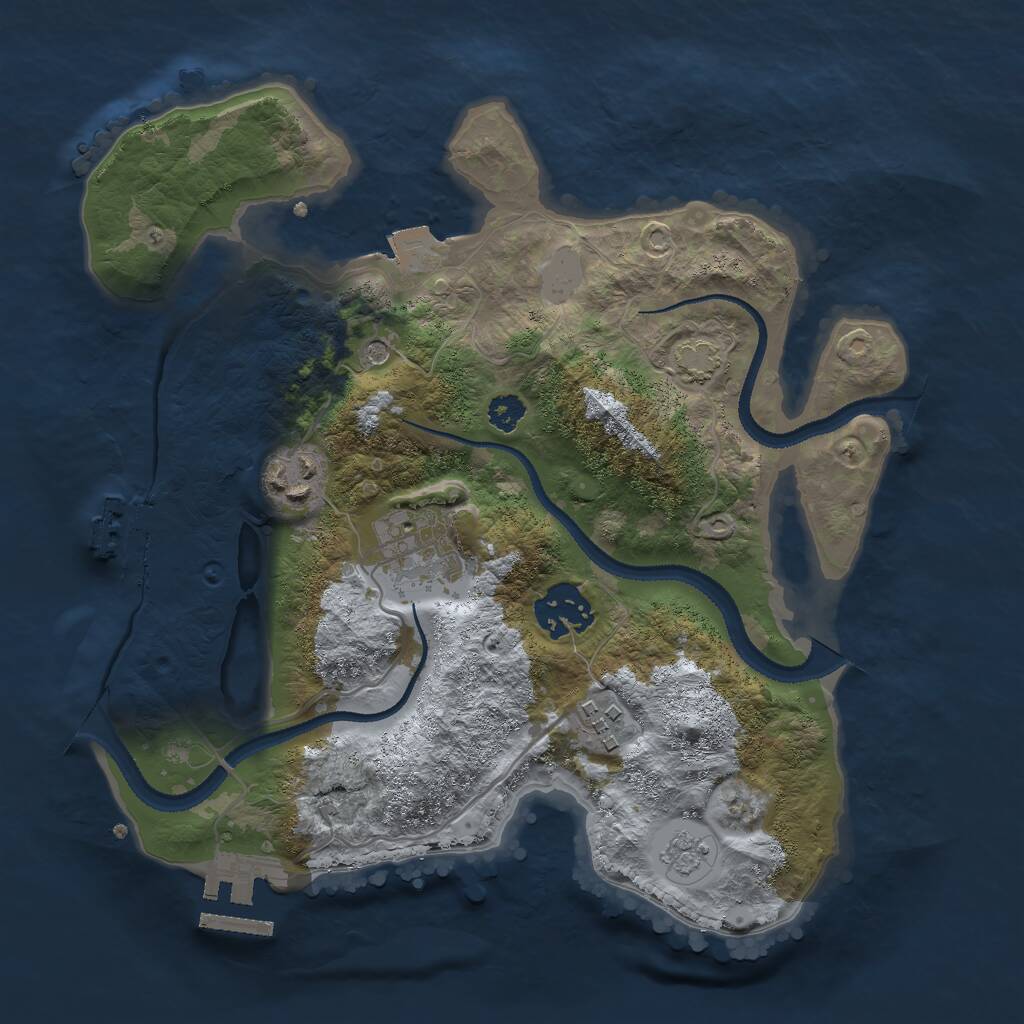 Rust Map: Procedural Map, Size: 2800, Seed: 70424, 10 Monuments