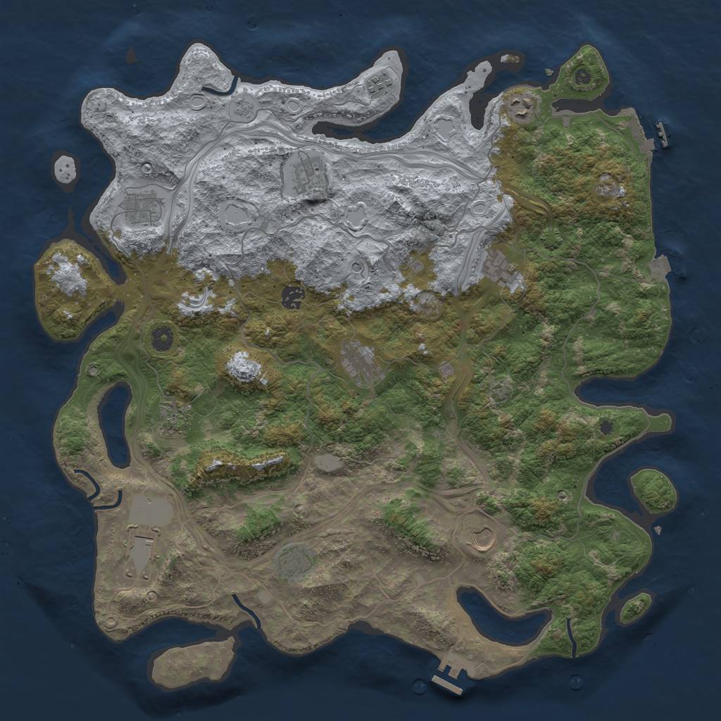 Rust Map: Procedural Map, Size: 4500, Seed: 5379680, 19 Monuments