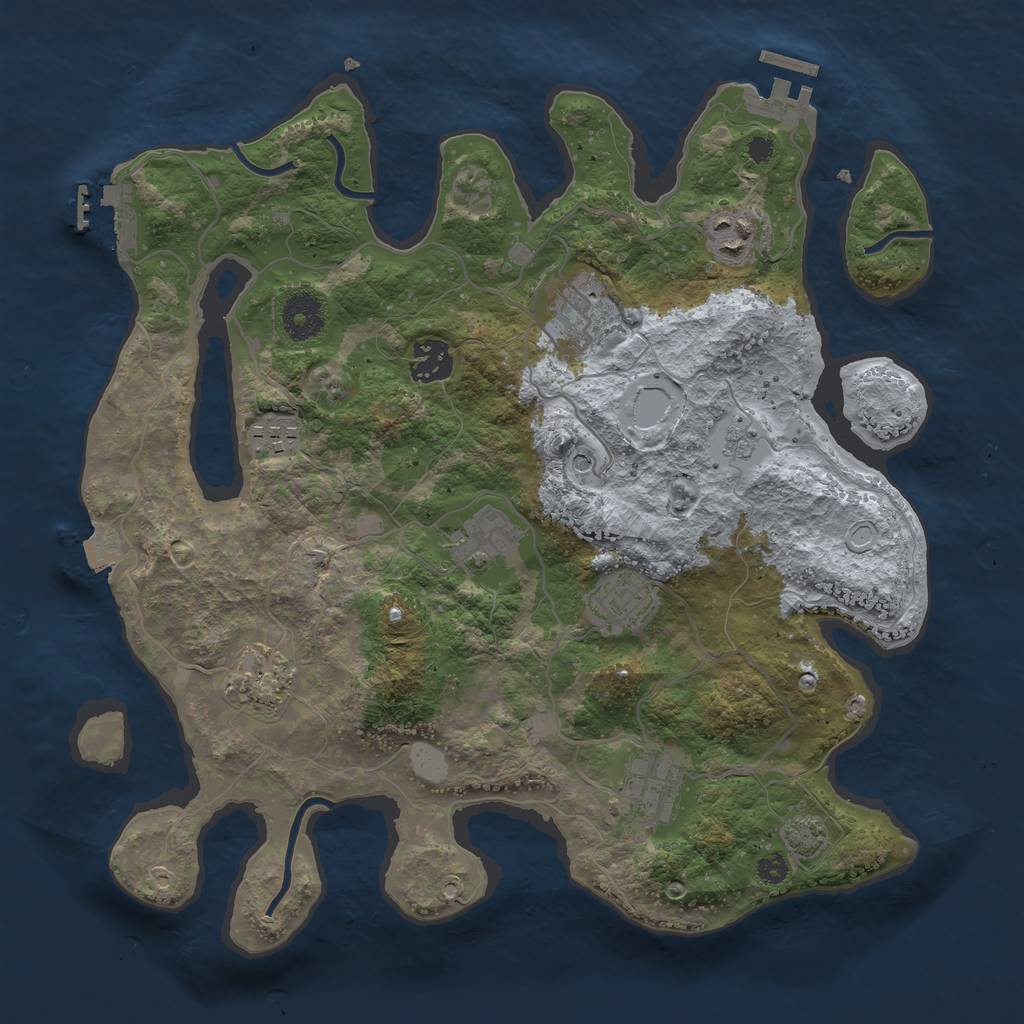 Rust Map: Procedural Map, Size: 3450, Seed: 79592111, 16 Monuments