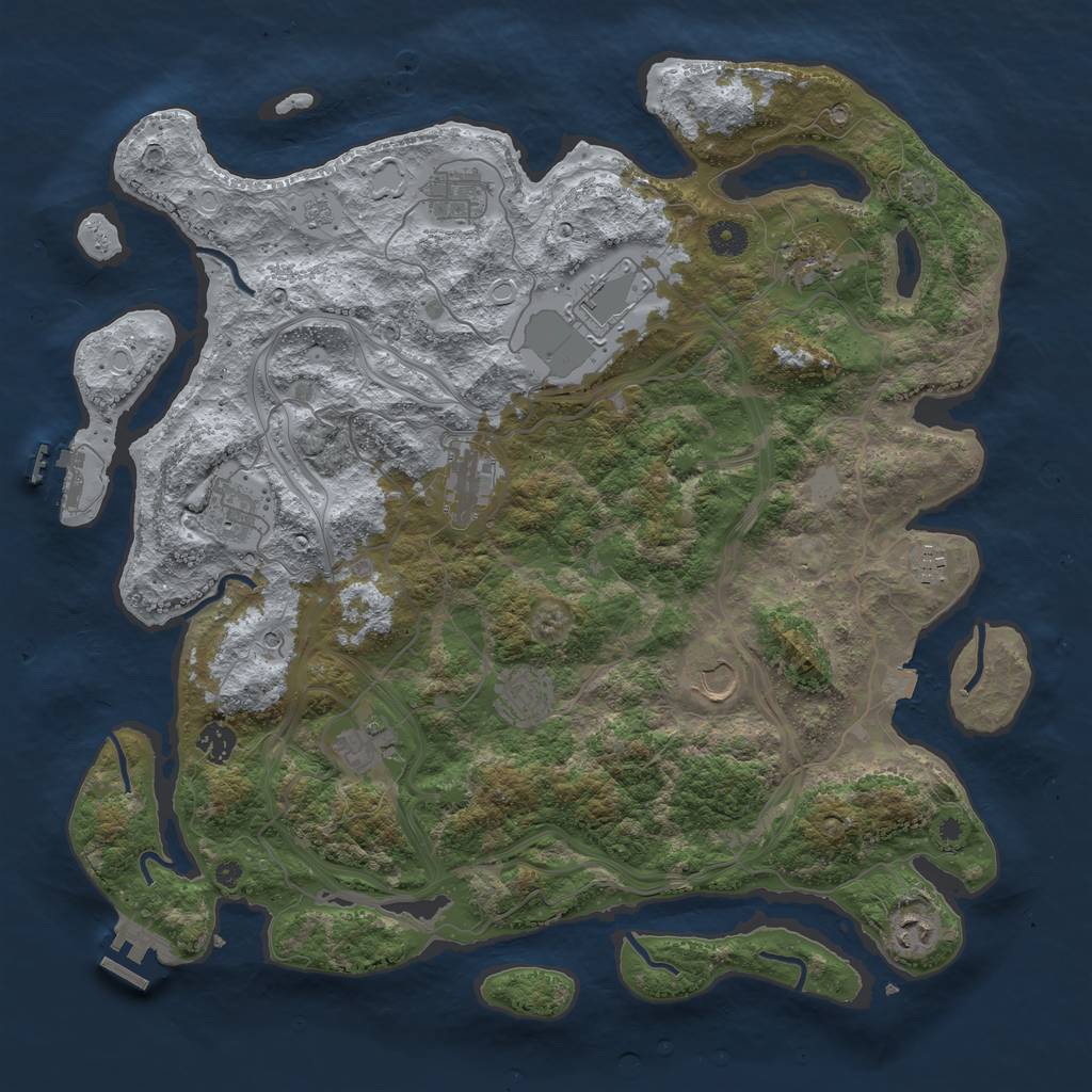 Rust Map: Procedural Map, Size: 4250, Seed: 1191111111, 19 Monuments