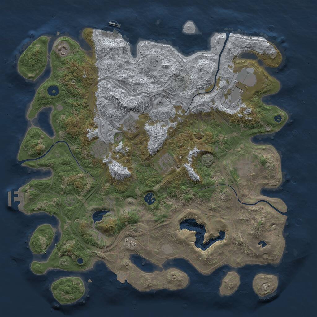 Rust Map: Procedural Map, Size: 4250, Seed: 366997493, 14 Monuments