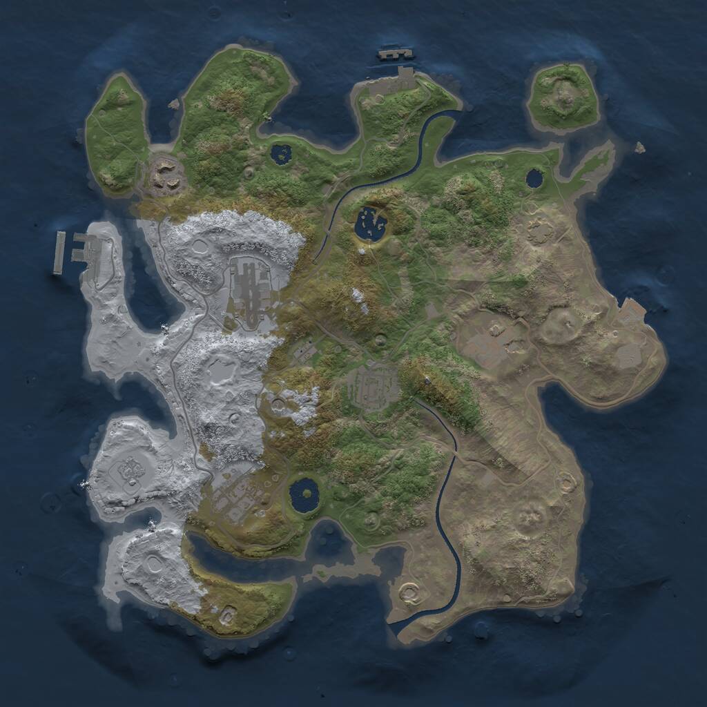 Rust Map: Procedural Map, Size: 3300, Seed: 11448468, 12 Monuments