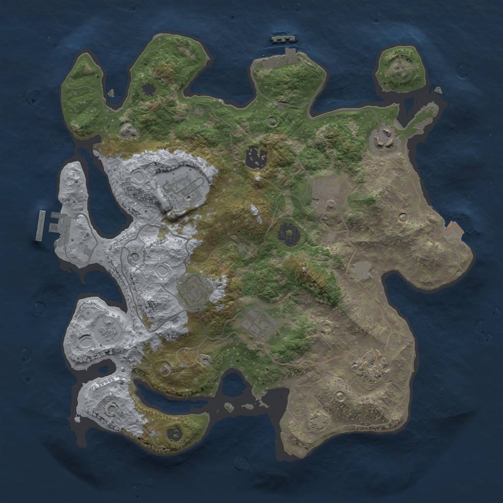 Rust Map: Procedural Map, Size: 3300, Seed: 11448468, 15 Monuments