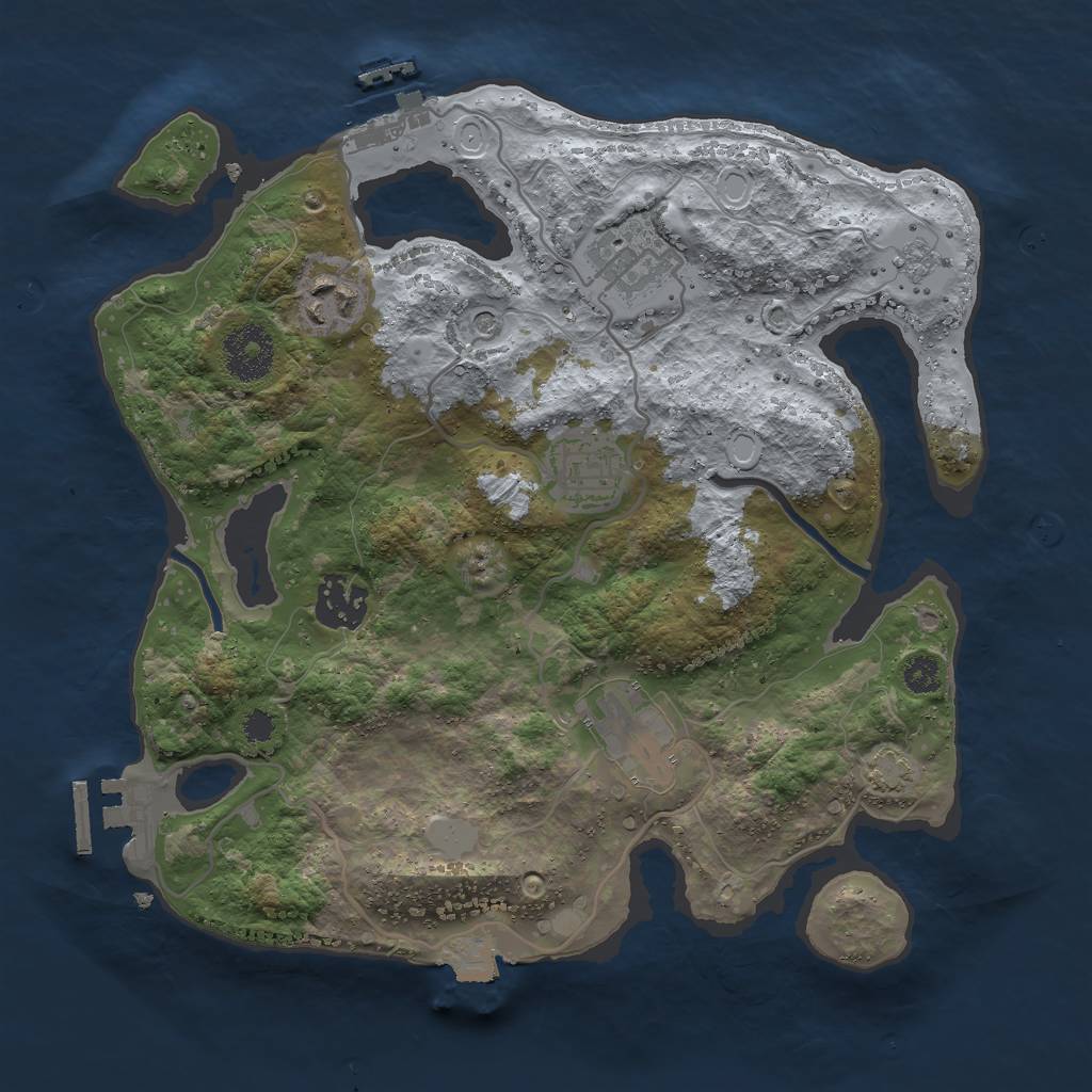 Rust Map: Procedural Map, Size: 3000, Seed: 1920675822, 13 Monuments