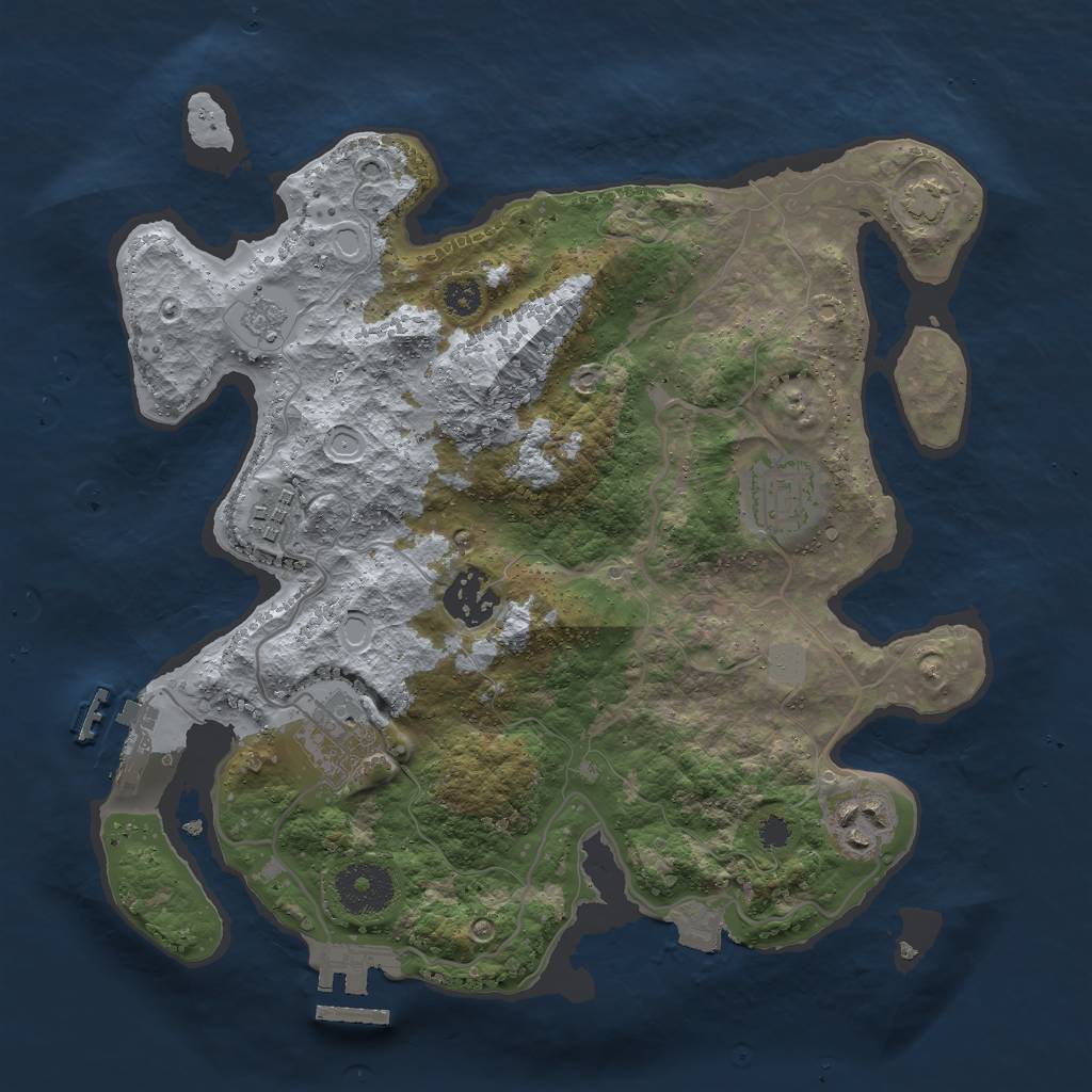 Rust Map: Procedural Map, Size: 3000, Seed: 4842, 12 Monuments