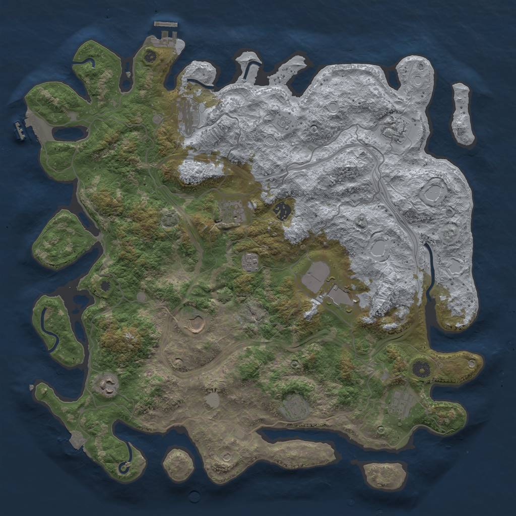 Rust Map: Procedural Map, Size: 4444, Seed: 1202412369, 18 Monuments