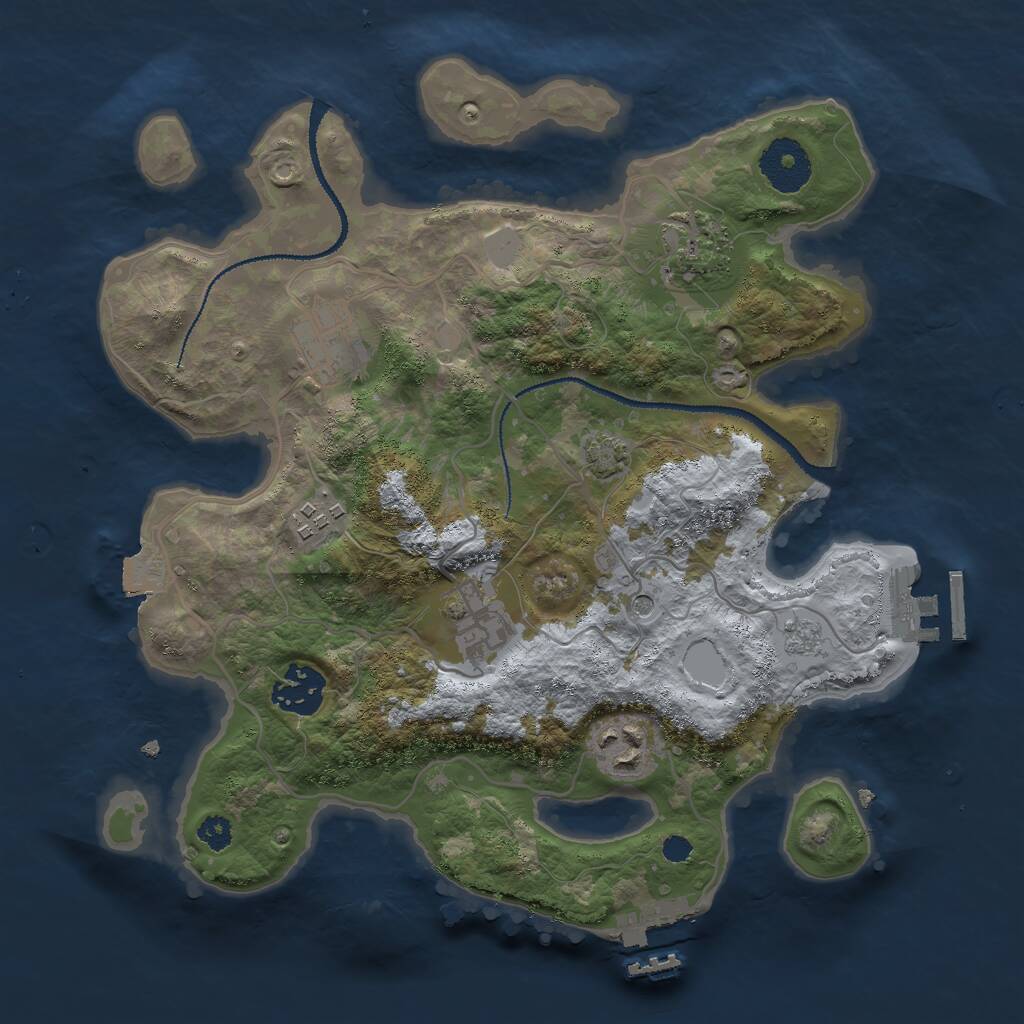 Rust Map: Procedural Map, Size: 3000, Seed: 1899211661, 12 Monuments