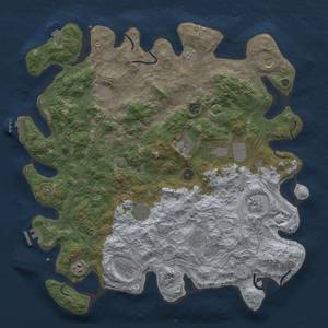 Thumbnail Rust Map: Procedural Map, Size: 4500, Seed: 554433, 19 Monuments