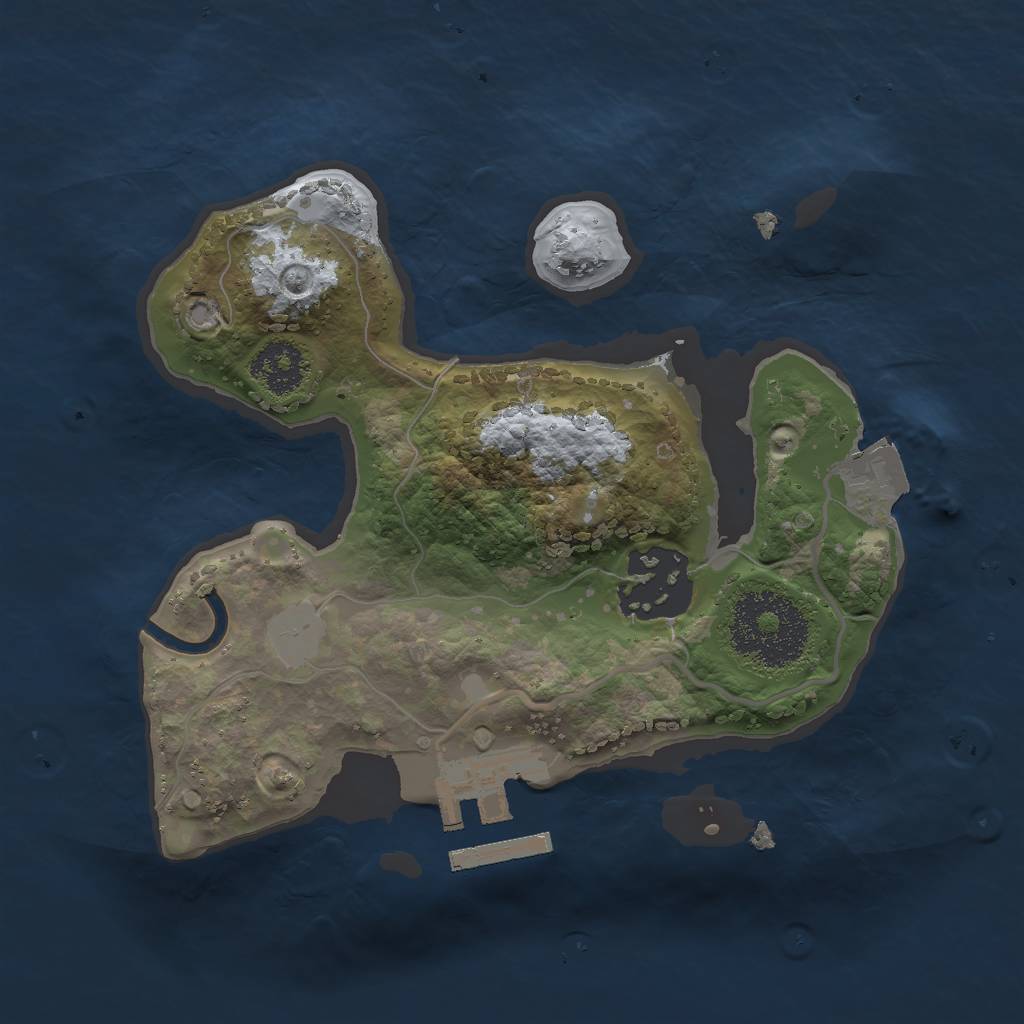 Rust Map: Procedural Map, Size: 2000, Seed: 242641258, 5 Monuments