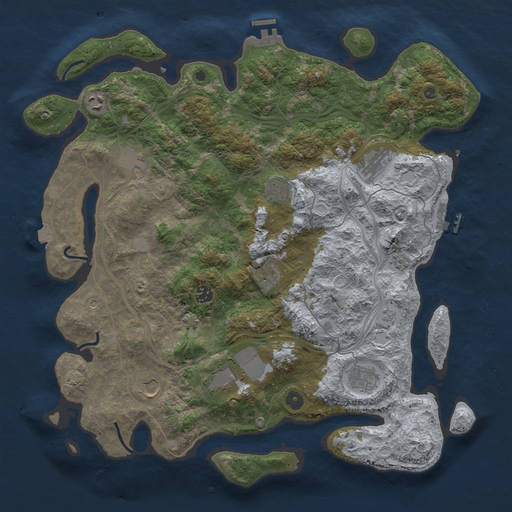 Rust Map: Procedural Map, Size: 4250, Seed: 259558393, 18 Monuments