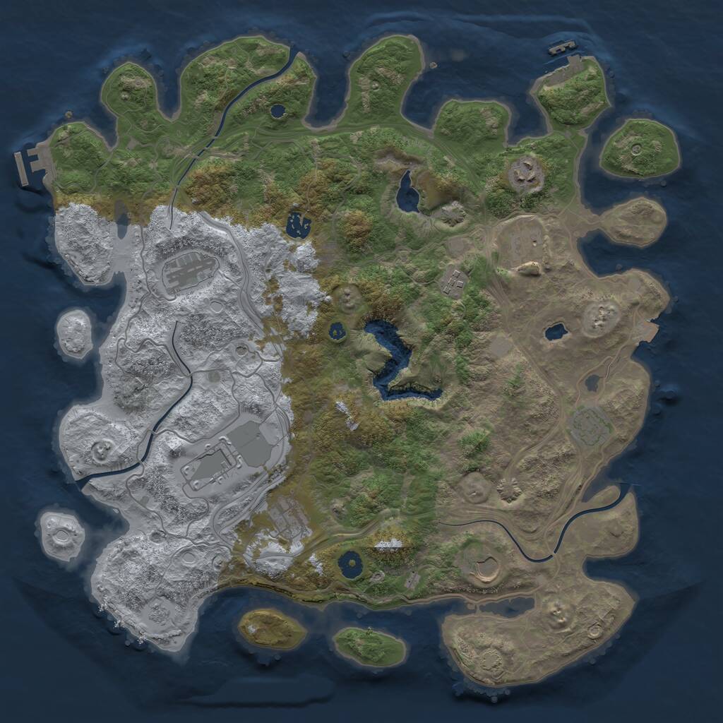 Rust Map: Procedural Map, Size: 4250, Seed: 1673757221, 15 Monuments