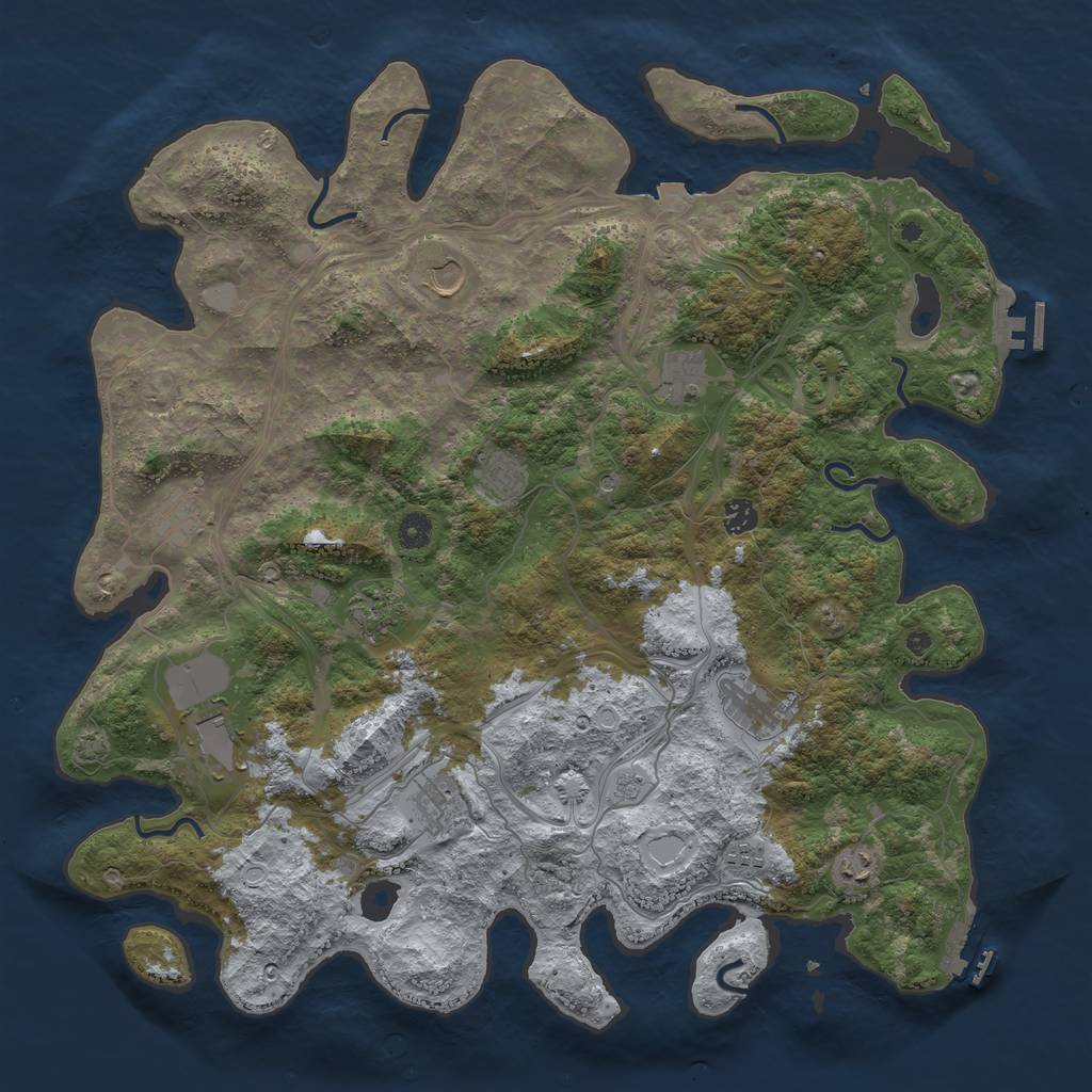 Rust Map: Procedural Map, Size: 4550, Seed: 8985445, 19 Monuments