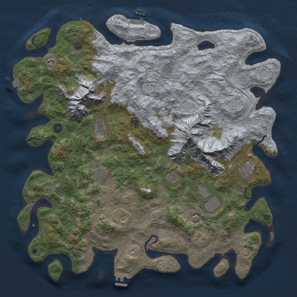 Rust Map: Procedural Map, Size: 5000, Seed: 851530366, 19 Monuments