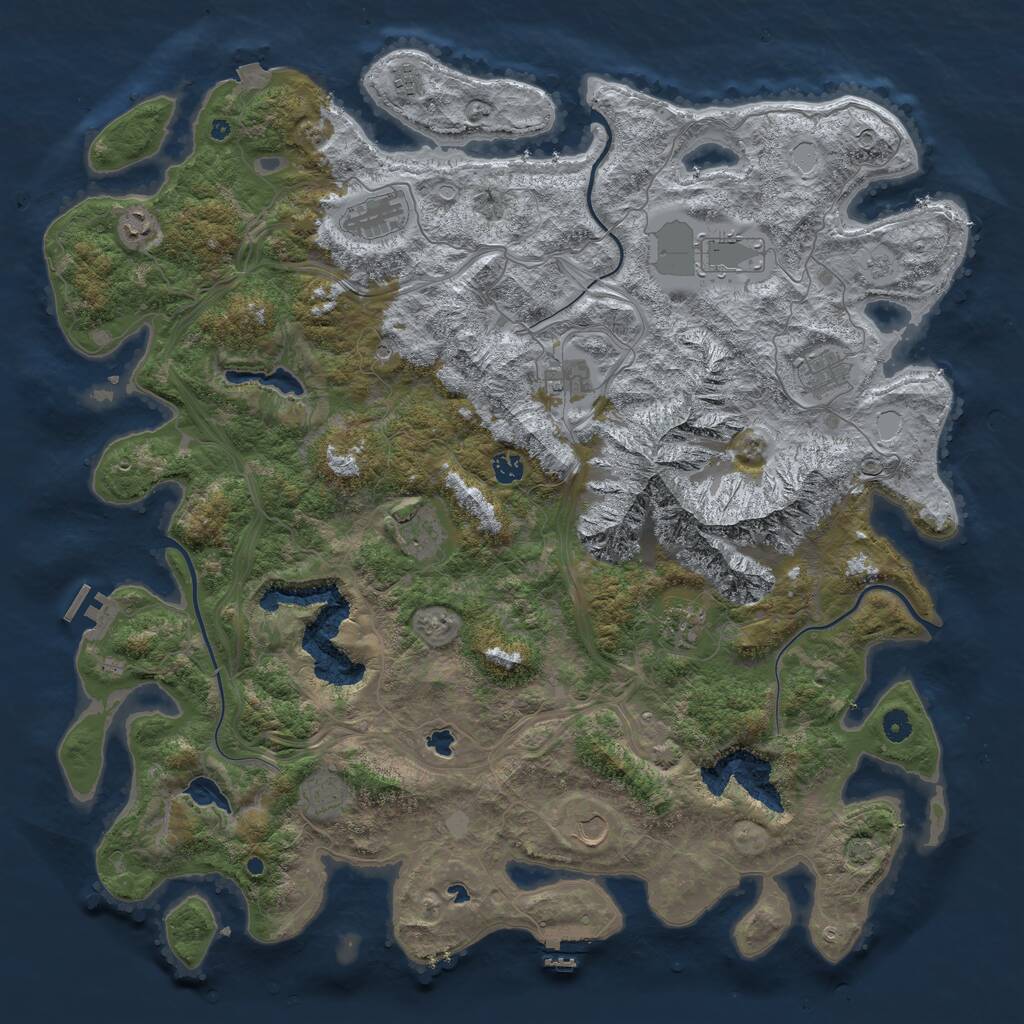 Rust Map: Procedural Map, Size: 5000, Seed: 851530366, 17 Monuments