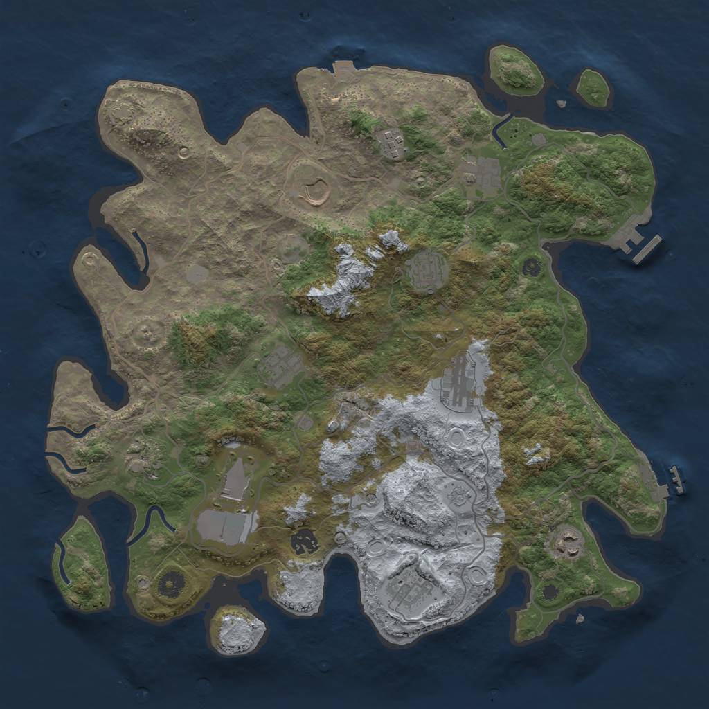 Rust Map: Procedural Map, Size: 4000, Seed: 1986833628, 19 Monuments