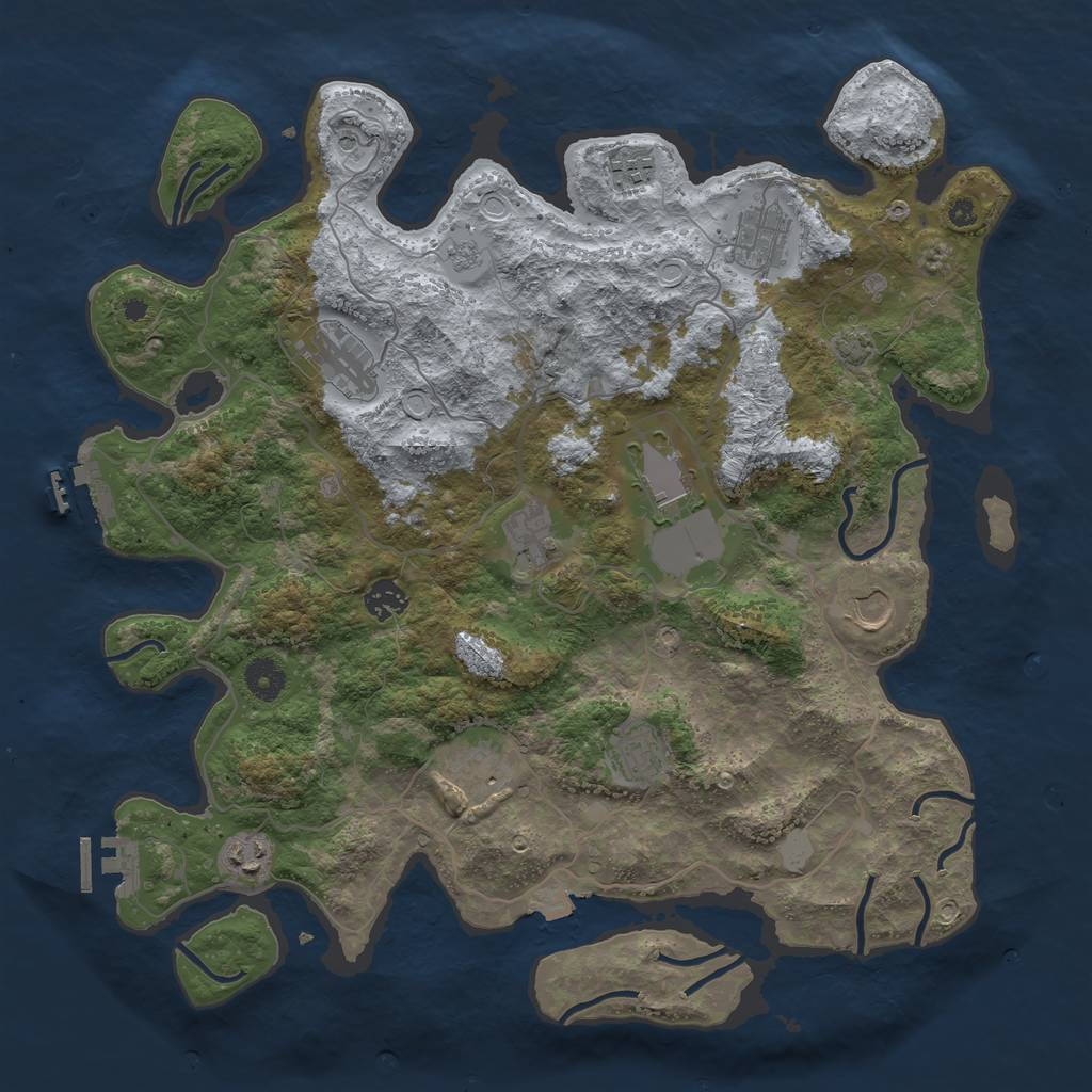 Rust Map: Procedural Map, Size: 4000, Seed: 30496269, 18 Monuments