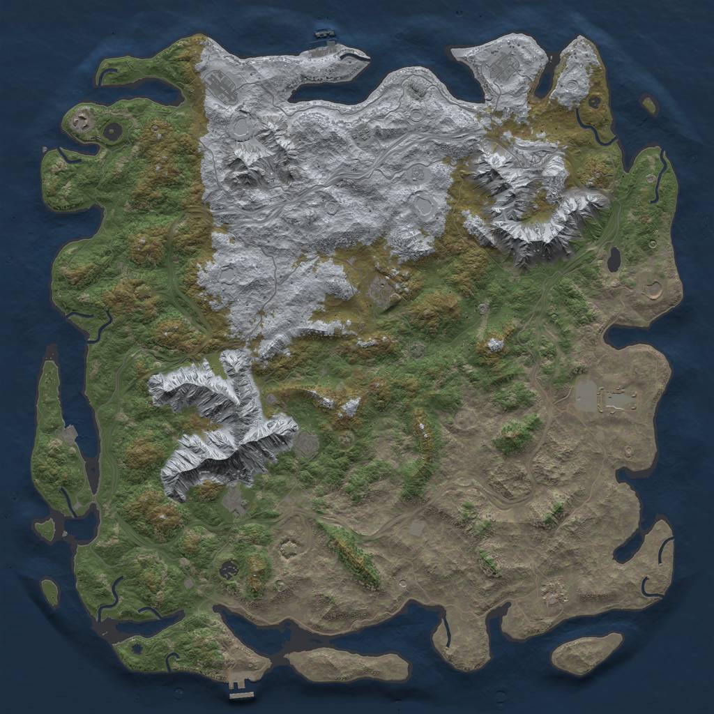 Rust Map: Procedural Map, Size: 6000, Seed: 1781118492, 19 Monuments