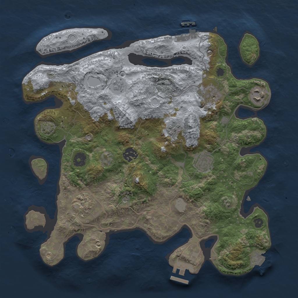 Rust Map: Procedural Map, Size: 3250, Seed: 2011974680, 14 Monuments