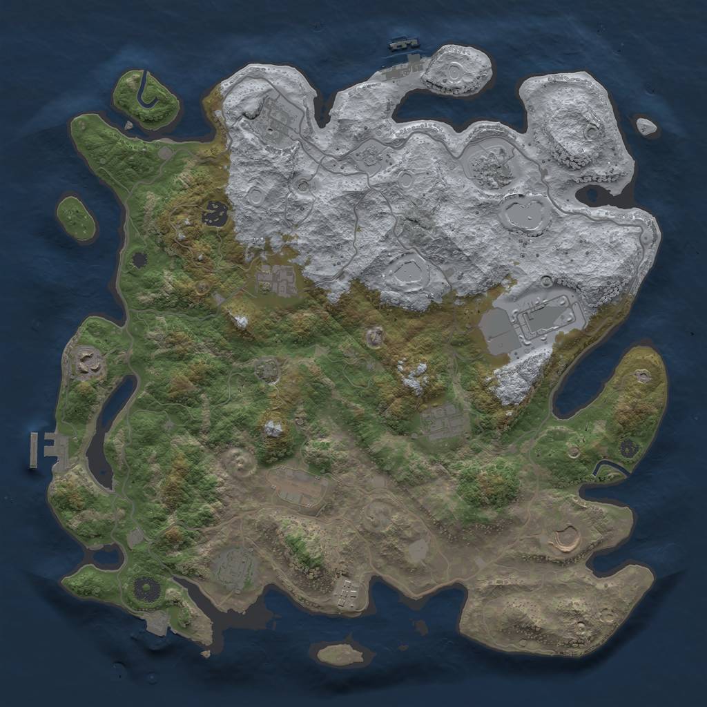 Rust Map: Procedural Map, Size: 4000, Seed: 78515313, 19 Monuments