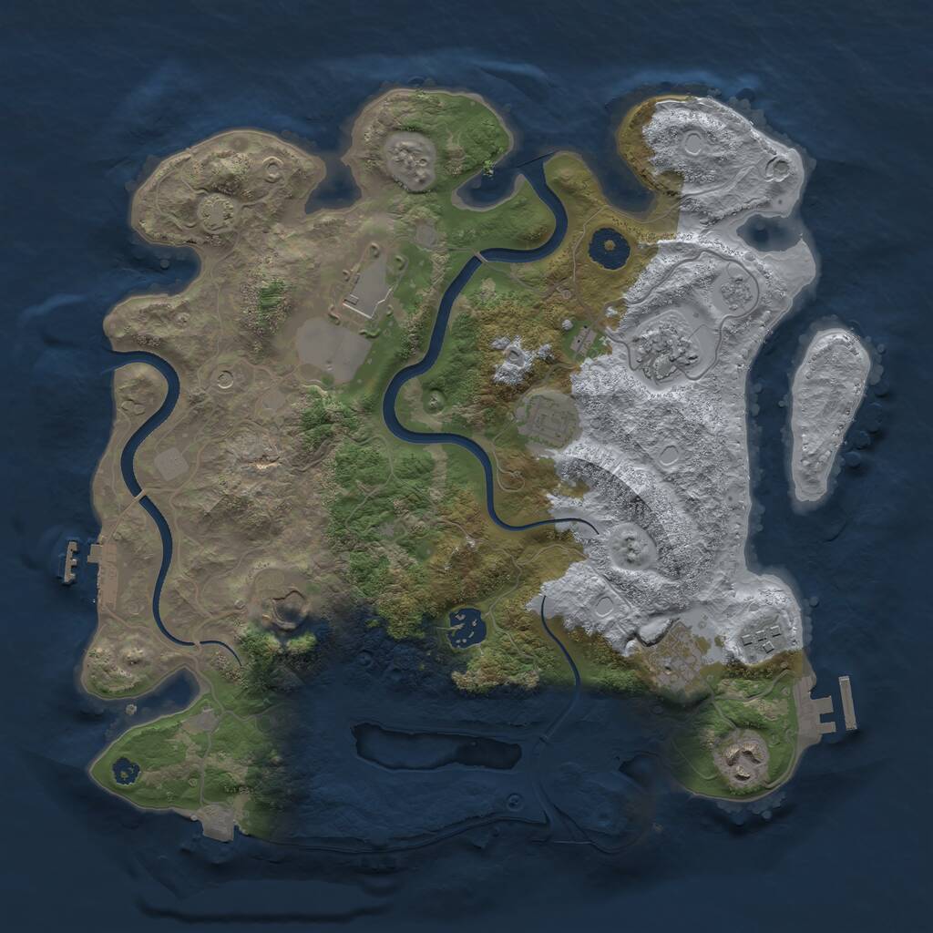 Rust Map: Procedural Map, Size: 3500, Seed: 670249180, 14 Monuments