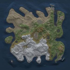 Thumbnail Rust Map: Procedural Map, Size: 3300, Seed: 7250645, 15 Monuments