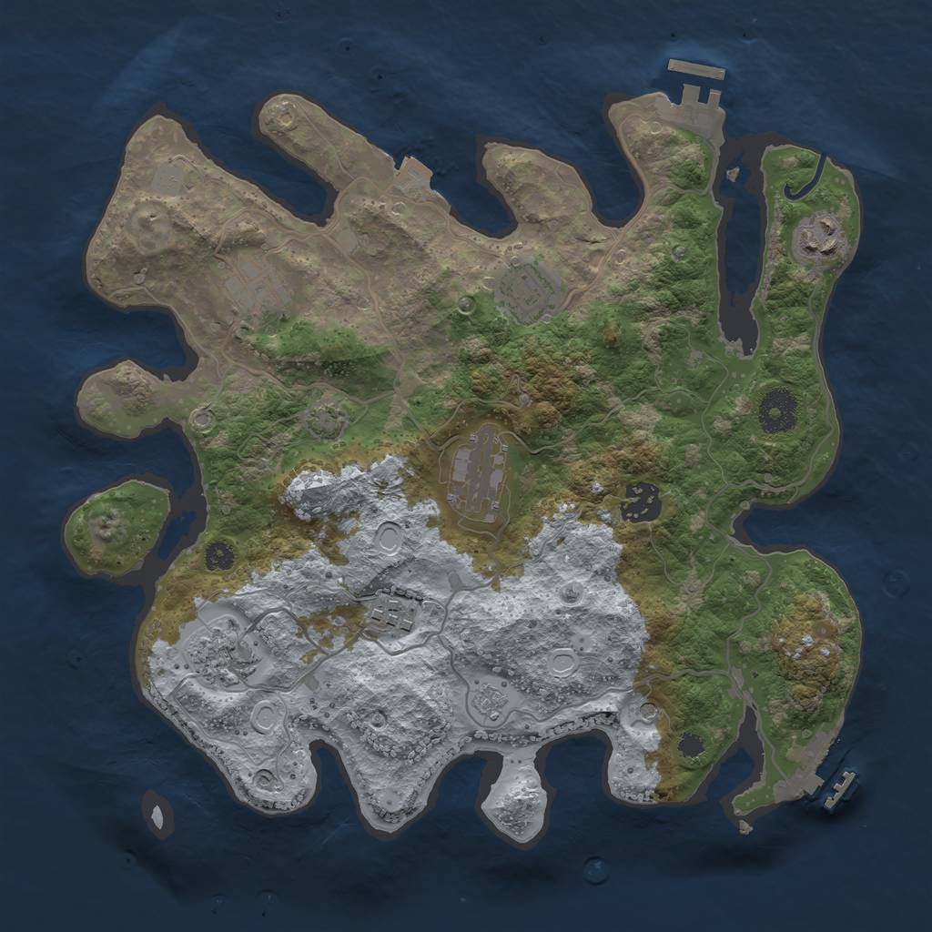 Rust Map: Procedural Map, Size: 3300, Seed: 7250645, 15 Monuments