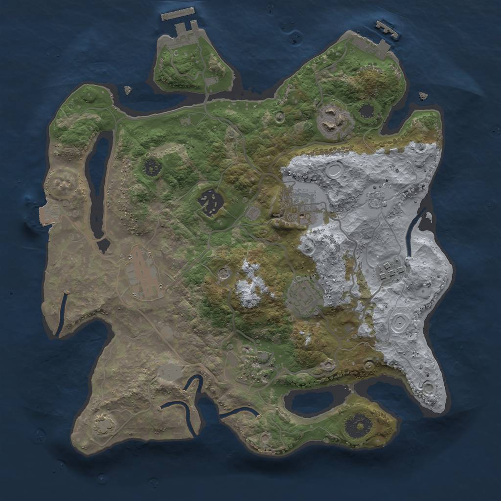 Rust Map: Procedural Map, Size: 3000, Seed: 674482642, 15 Monuments