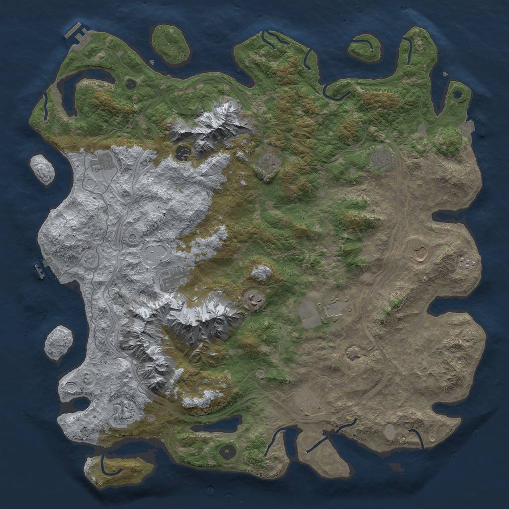 Rust Map: Procedural Map, Size: 5000, Seed: 280988591, 19 Monuments