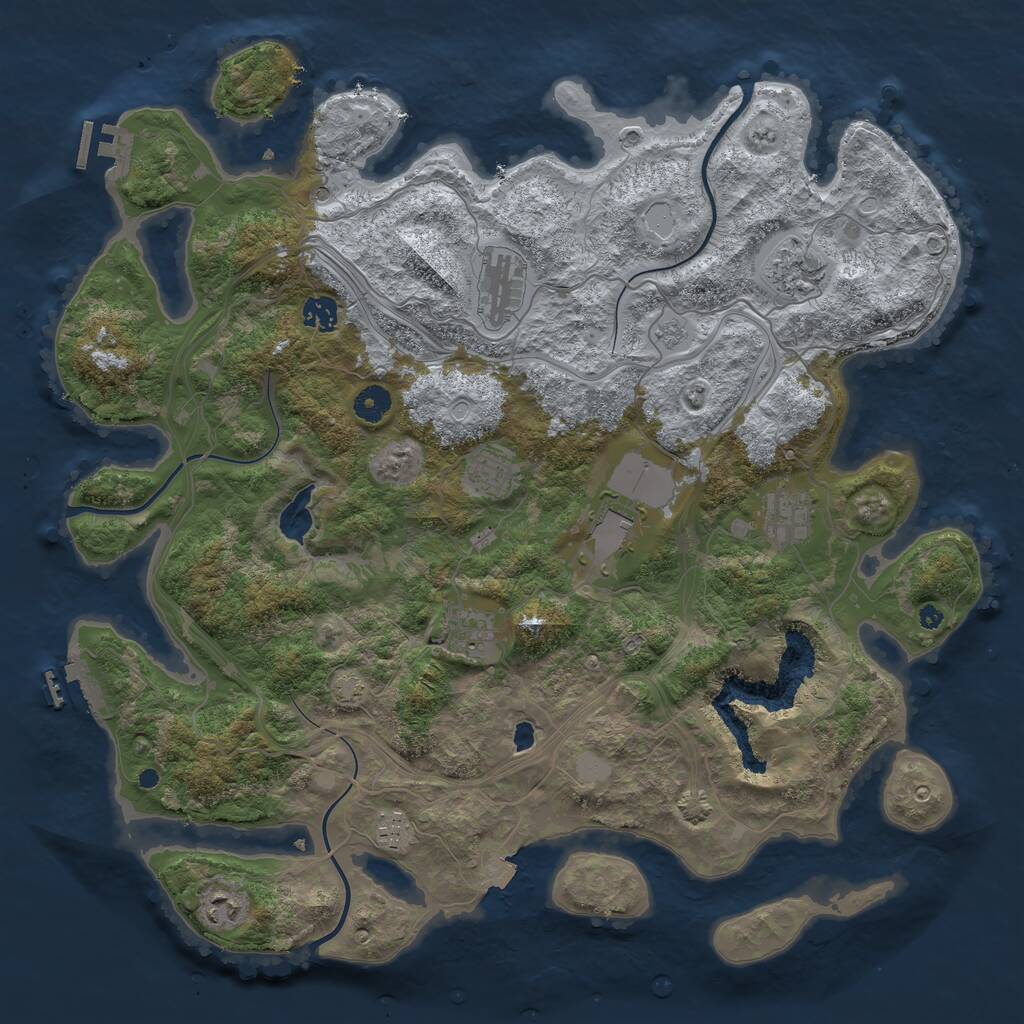 Rust Map: Procedural Map, Size: 4250, Seed: 1231407107, 15 Monuments