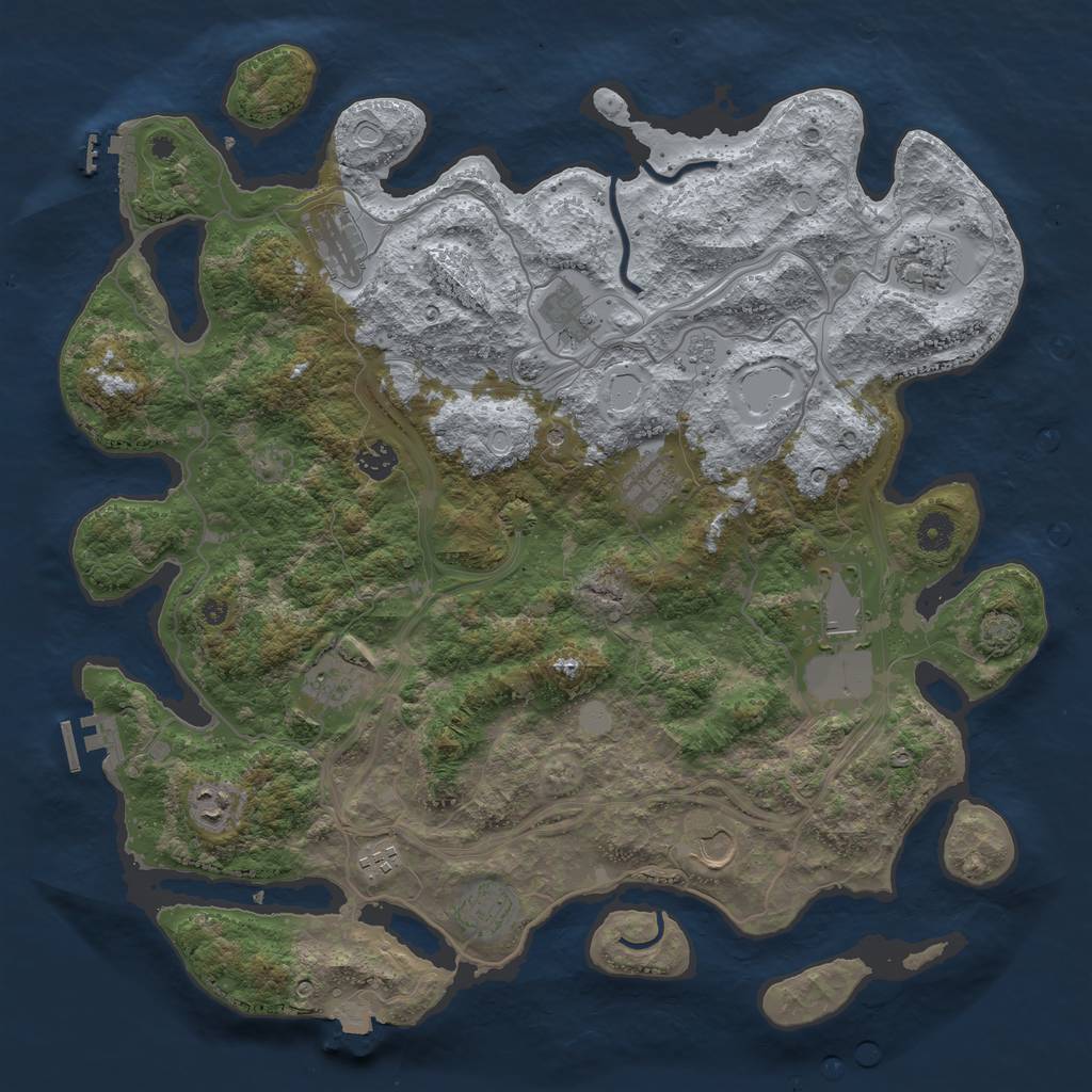 Rust Map: Procedural Map, Size: 4250, Seed: 1231407107, 19 Monuments