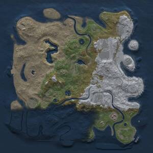 Thumbnail Rust Map: Procedural Map, Size: 4000, Seed: 854093222, 13 Monuments