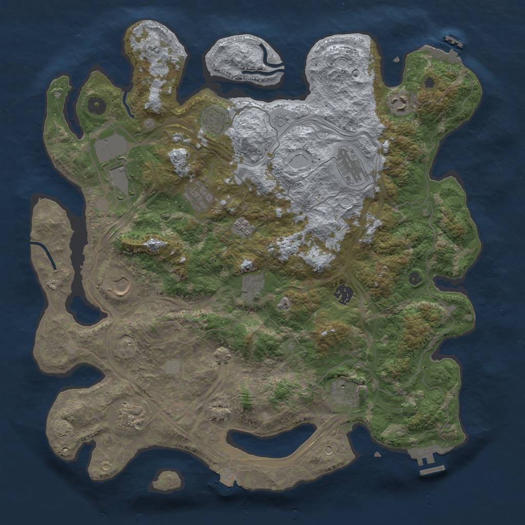 Rust Map: Procedural Map, Size: 4250, Seed: 45946821, 19 Monuments