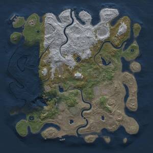Thumbnail Rust Map: Procedural Map, Size: 4500, Seed: 1690723249, 17 Monuments