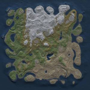 Thumbnail Rust Map: Procedural Map, Size: 4500, Seed: 1690723249, 16 Monuments