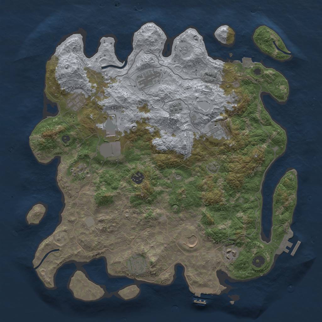Rust Map: Procedural Map, Size: 4000, Seed: 127737748, 18 Monuments