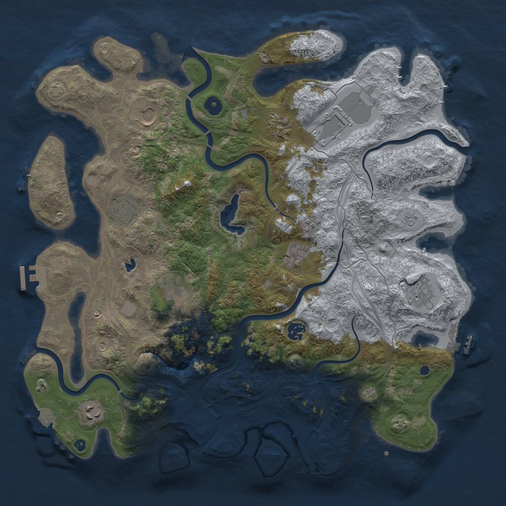 Rust Map: Procedural Map, Size: 4250, Seed: 141627805, 16 Monuments