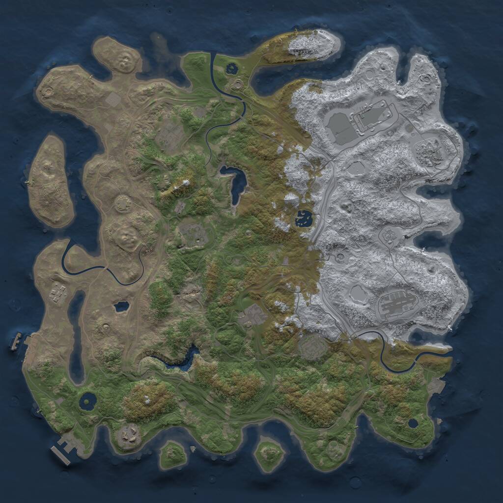 Rust Map: Procedural Map, Size: 4250, Seed: 141627805, 16 Monuments