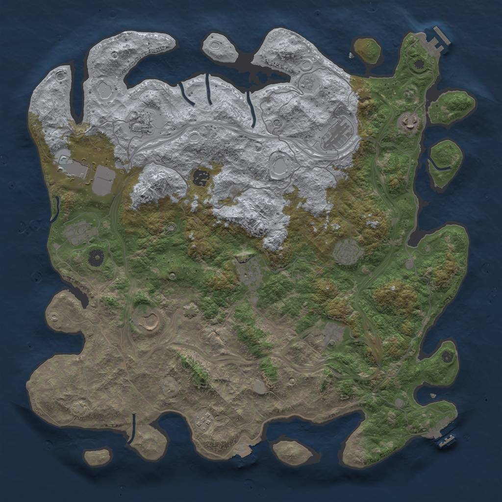 Rust Map: Procedural Map, Size: 4500, Seed: 575465, 19 Monuments